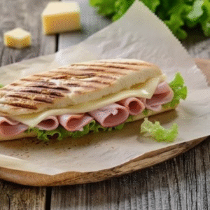 Panini club gourmand préparé avec des ingrédients naturels et frais