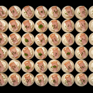 Plateau de zakouskis fromage frais et jambon de York