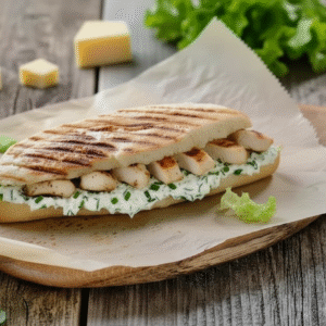 Panini au poulet et fromage frais aux herbes Grains Noirs